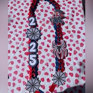 Red and Blue Superhero Ribbon with Spider Design